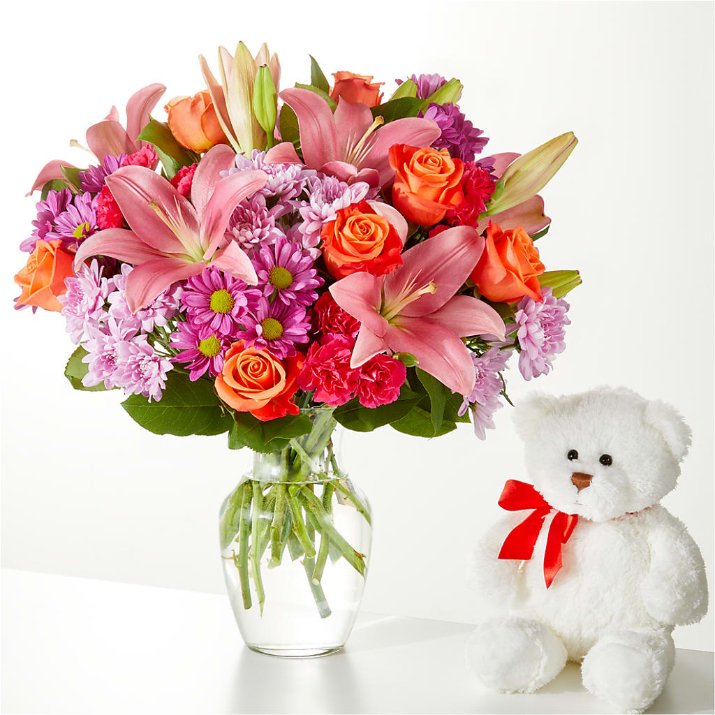 One and Only Bouquet and Bear Bundle – GEHRKE FLORAL & GREENHOUSES, Mondovi WI