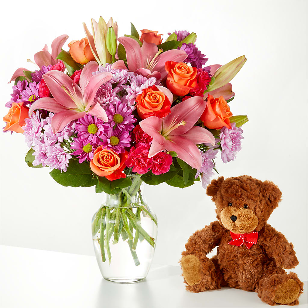 One and Only Bouquet and Bear Bundle – GEHRKE FLORAL & GREENHOUSES, Mondovi WI