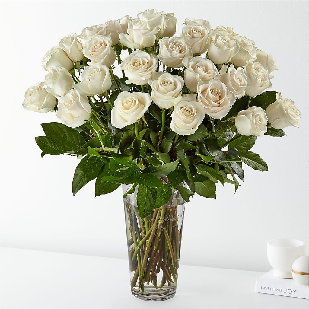 Long Stem White Rose Bouquet – GEHRKE FLORAL & GREENHOUSES, Mondovi WI