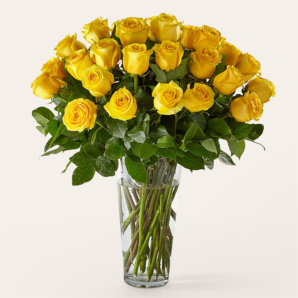 Long Stem Yellow Rose Bouquet – GEHRKE FLORAL & GREENHOUSES, Mondovi WI