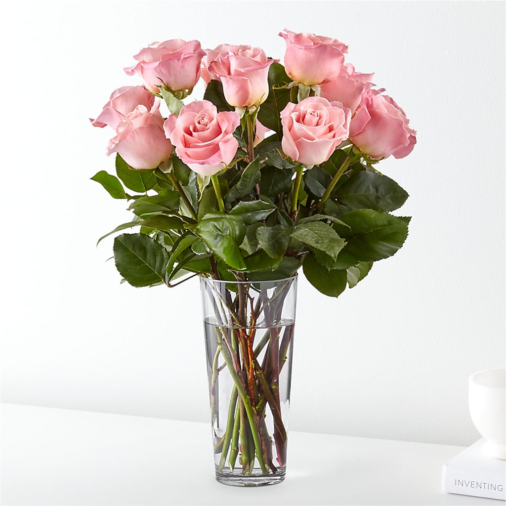 Long Stem Pink Rose Bouquet – GEHRKE FLORAL & GREENHOUSES, Mondovi WI