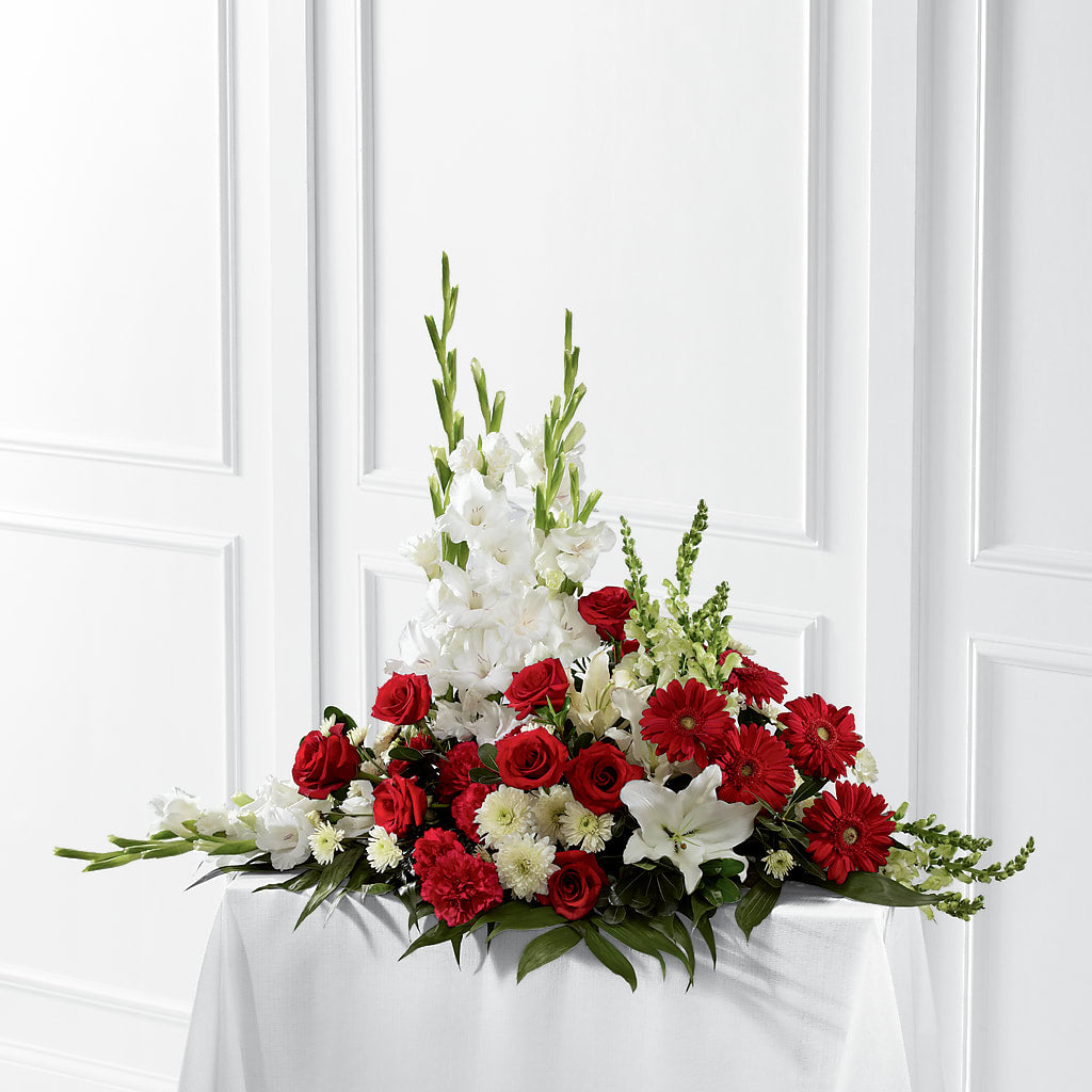 Crimson & White Arrangement – GEHRKE FLORAL & GREENHOUSES, Mondovi WI