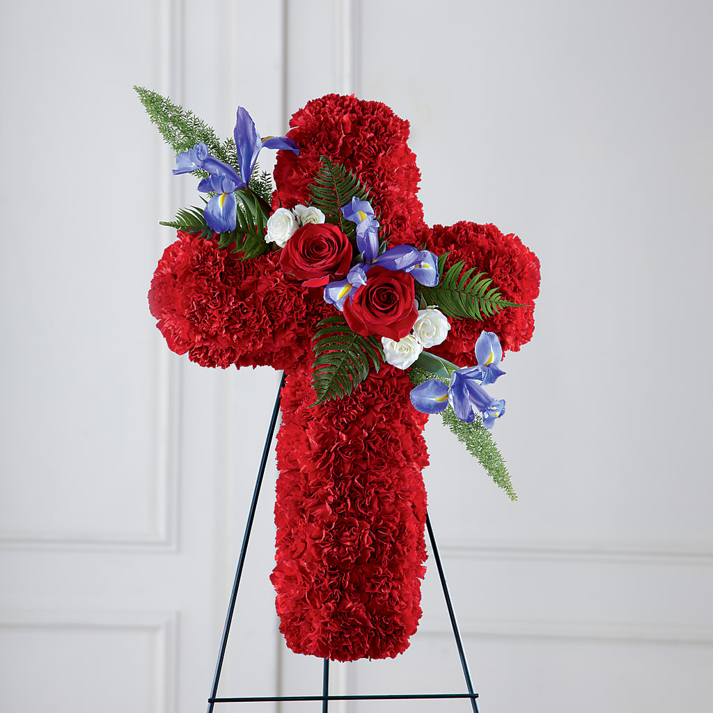 Faithful Hero Floral Cross – GEHRKE FLORAL & GREENHOUSES, Mondovi WI