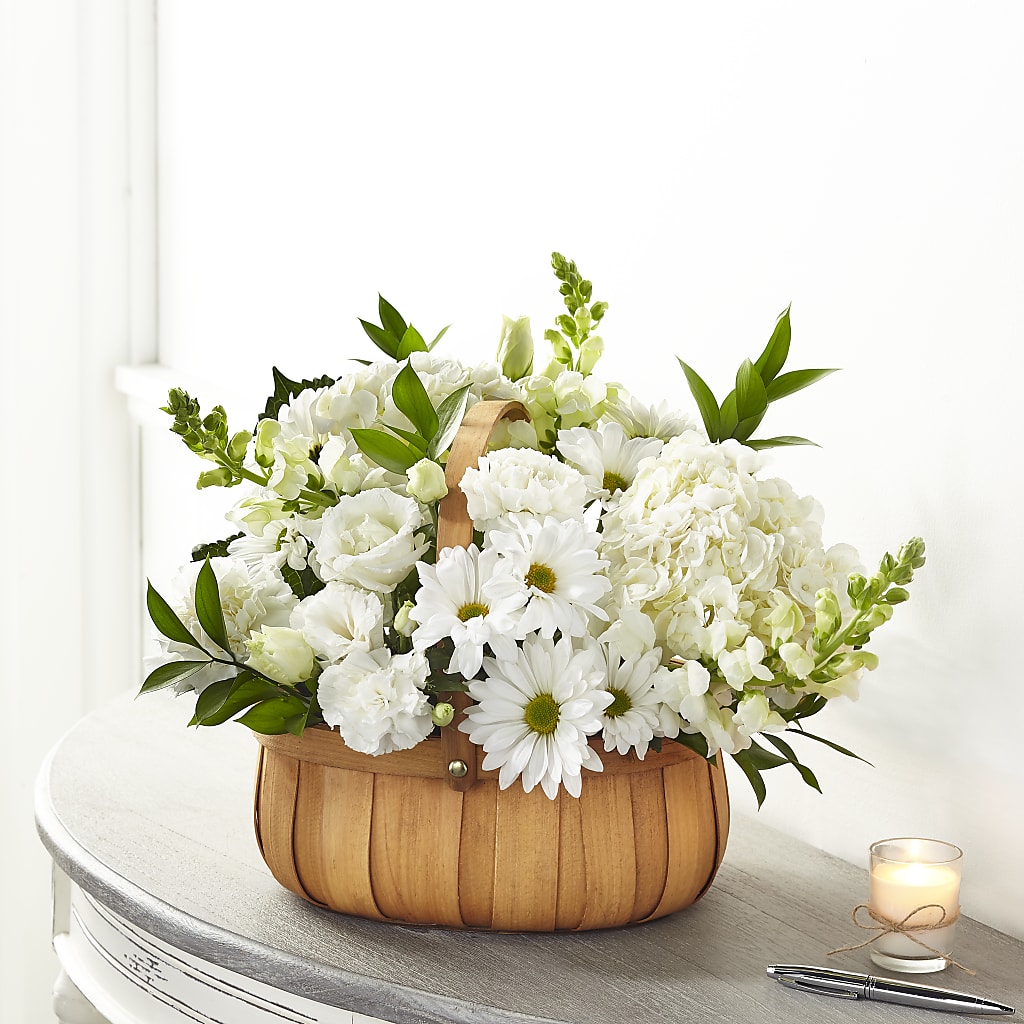 Pure Ivory Basket – GEHRKE FLORAL & GREENHOUSES, Mondovi WI