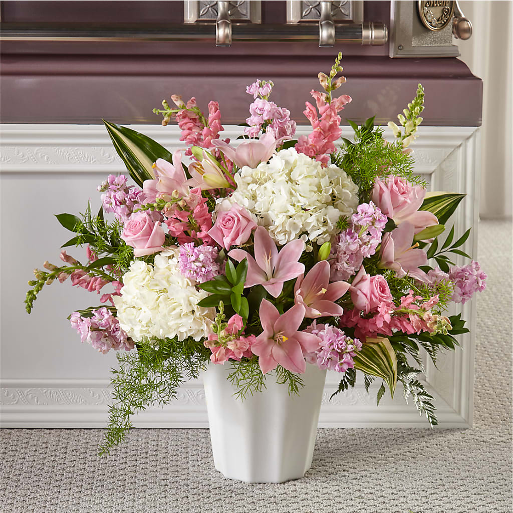 Simply Serene Floor Basket – GEHRKE FLORAL & GREENHOUSES, Mondovi WI