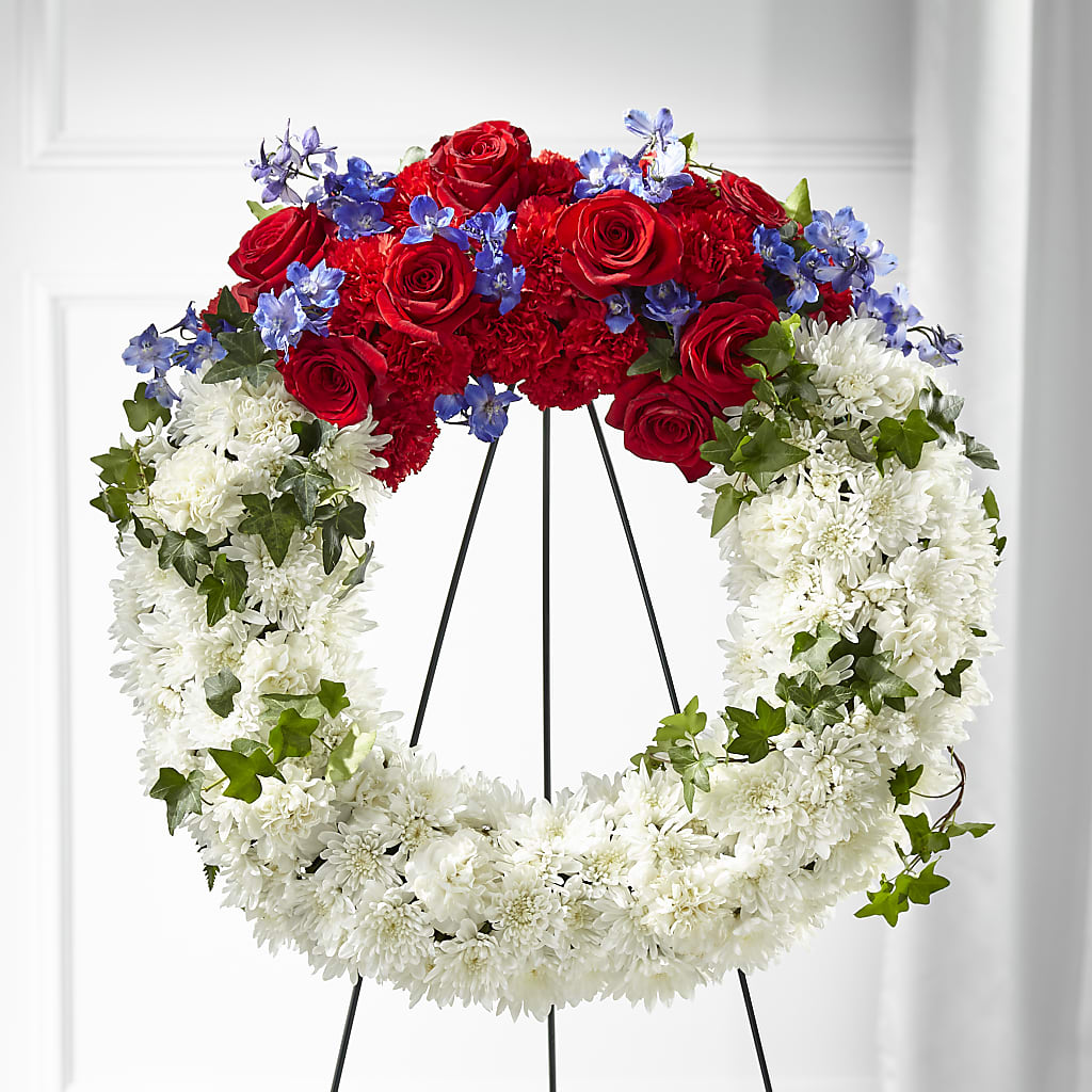 Patriotic Passion Wreath – GEHRKE FLORAL & GREENHOUSES, Mondovi WI