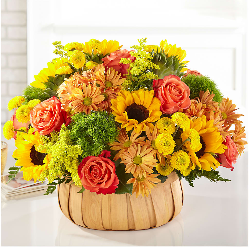 Harvest Sunflower Basket – GEHRKE FLORAL & GREENHOUSES, Mondovi WI