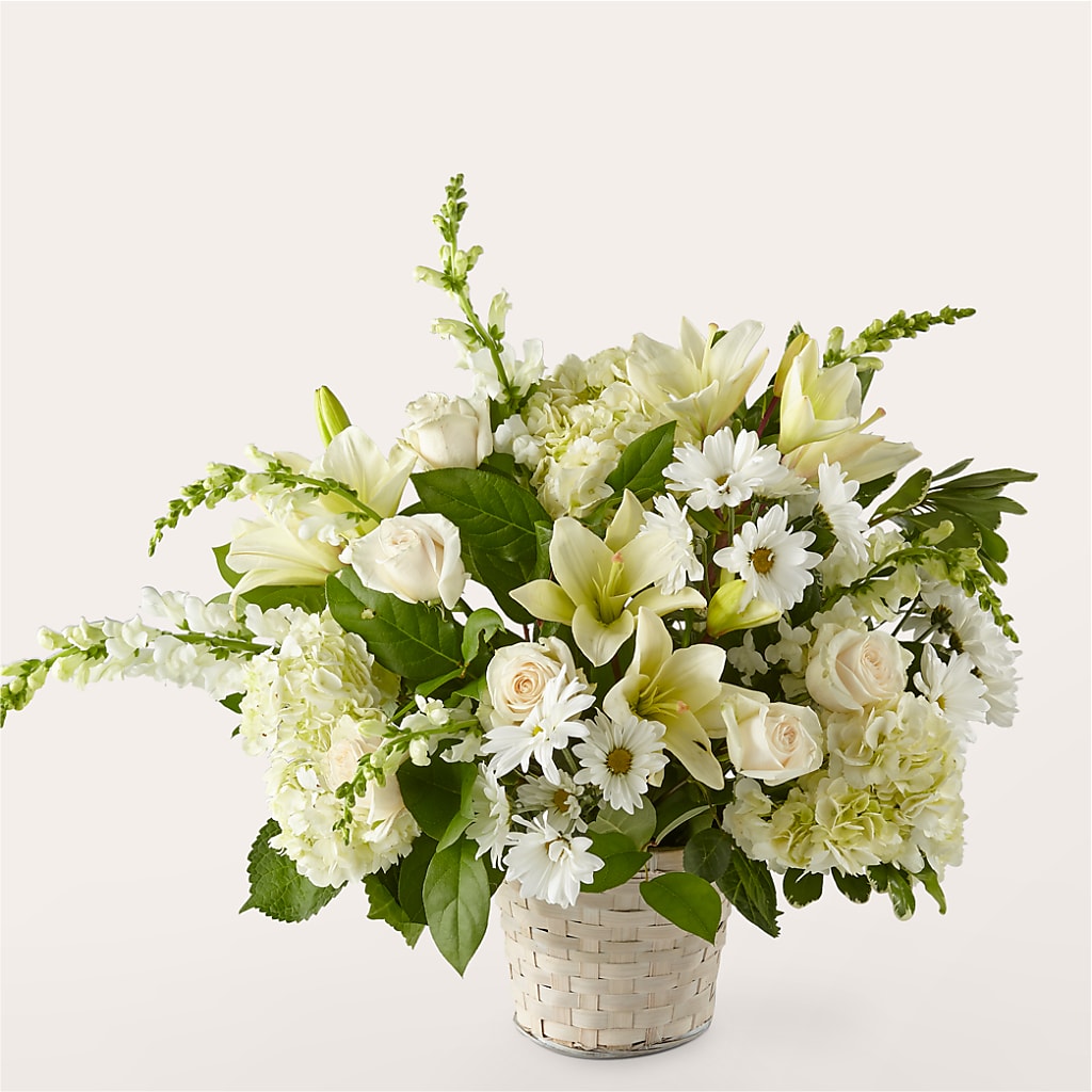Ivory Elegance Floral Basket – GEHRKE FLORAL & GREENHOUSES, Mondovi WI
