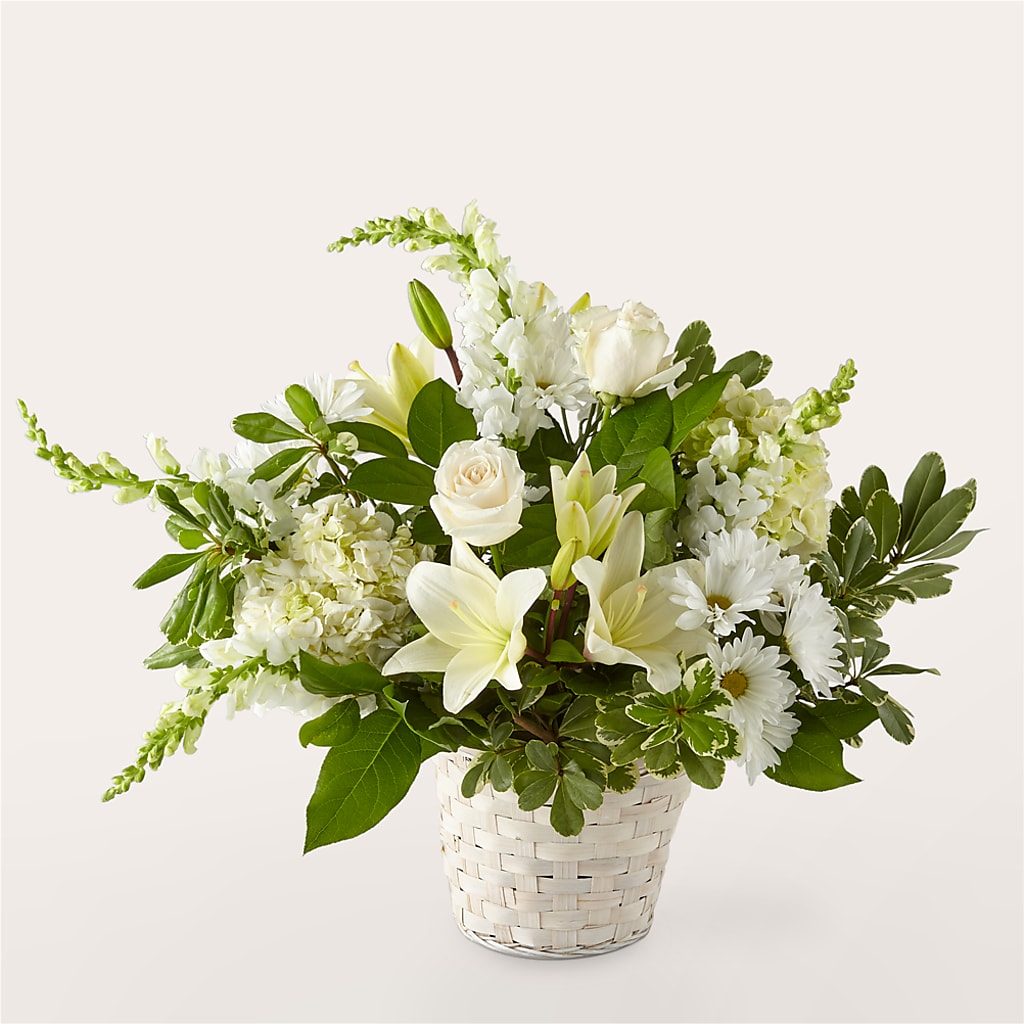 Ivory Elegance Floral Basket – GEHRKE FLORAL & GREENHOUSES, Mondovi WI