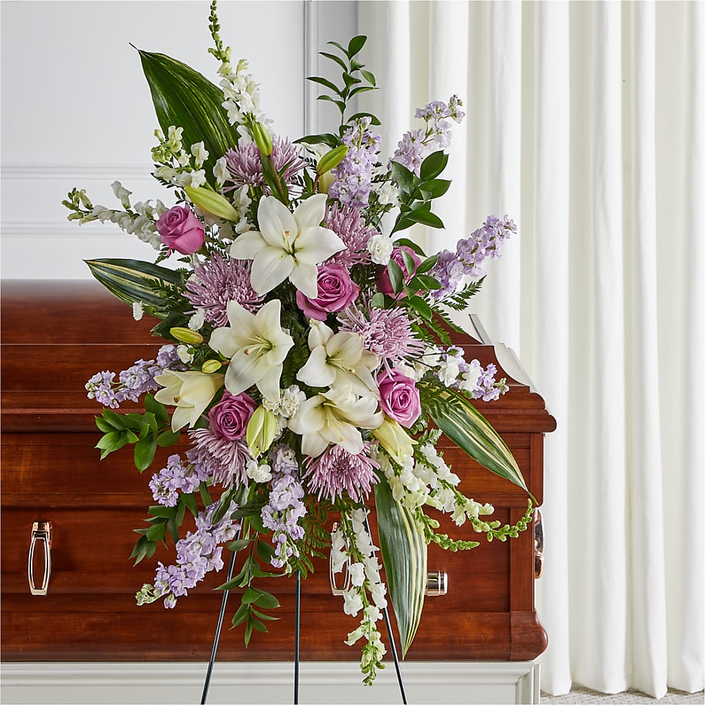 Grateful Hearts Standing Spray – GEHRKE FLORAL & GREENHOUSES, Mondovi WI