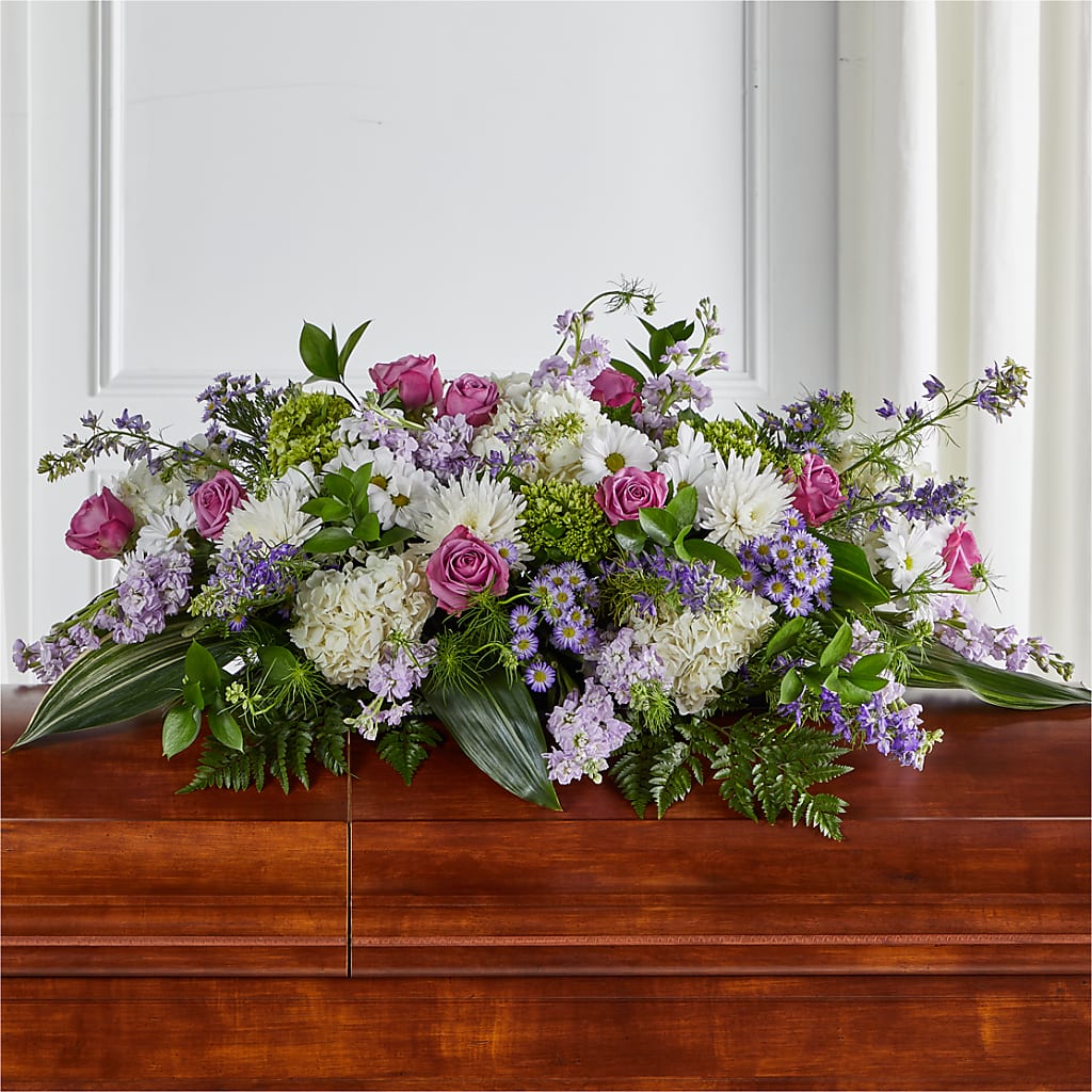 Meadows of Serenity Casket Spray – GEHRKE FLORAL & GREENHOUSES, Mondovi WI