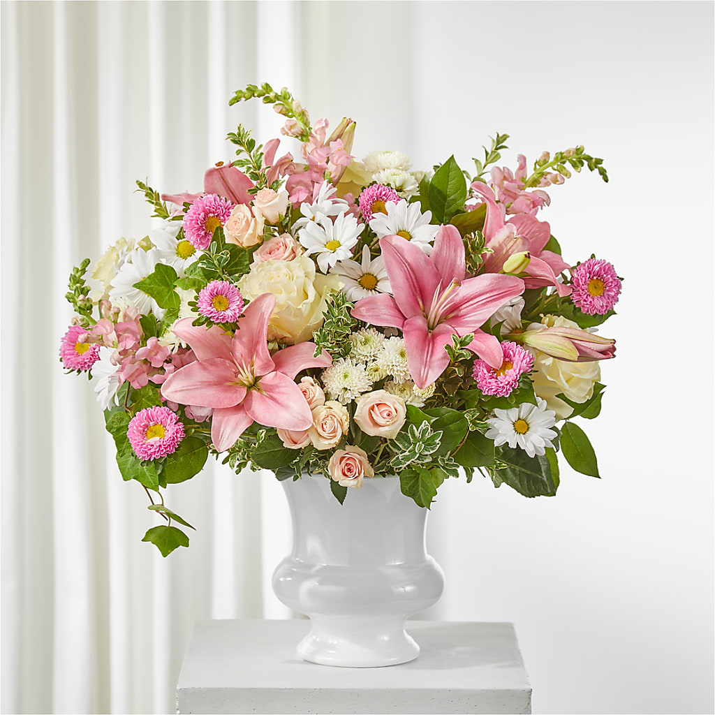 Empathetic Blooms Urn Arrangement – GEHRKE FLORAL & GREENHOUSES, Mondovi WI