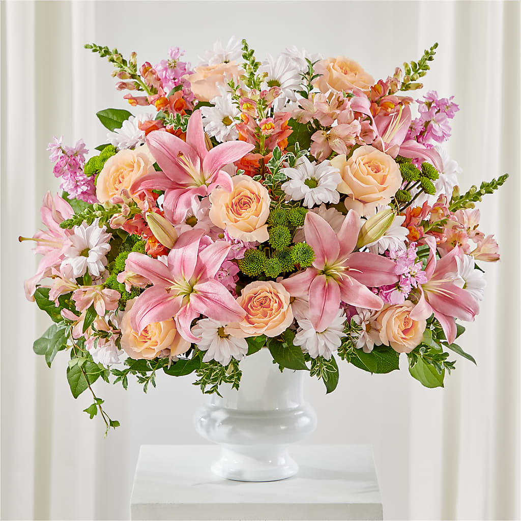 Heartfelt Gesture Urn Arrangement – GEHRKE FLORAL & GREENHOUSES, Mondovi WI