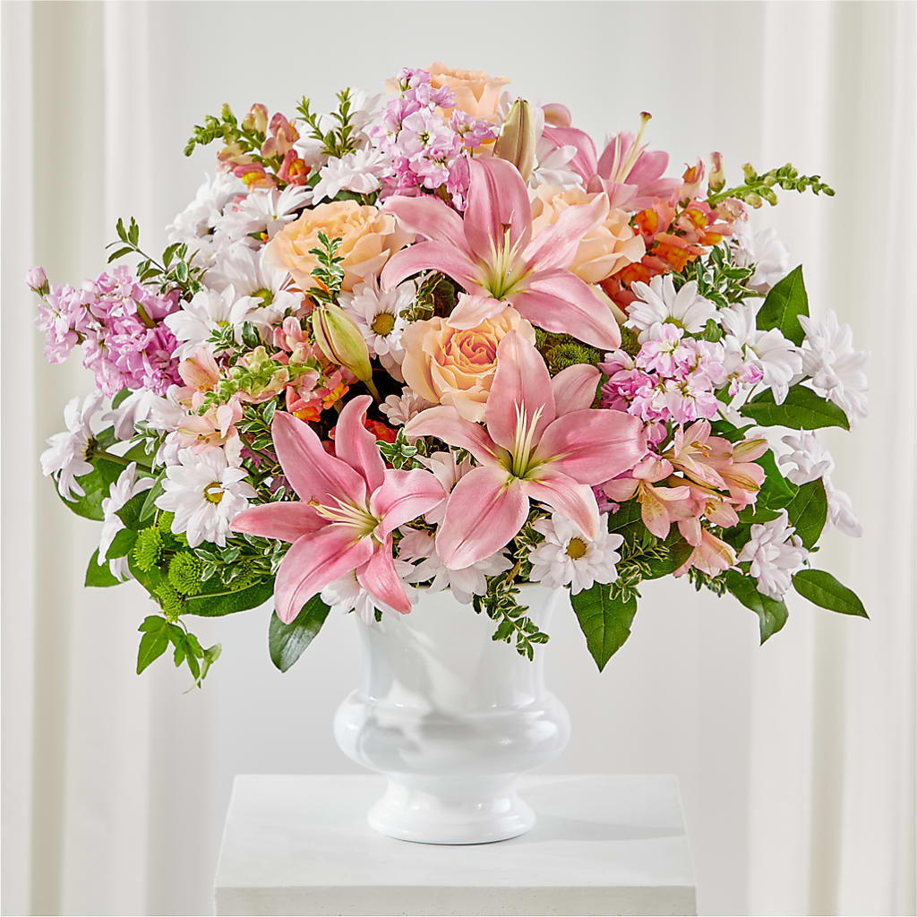 Heartfelt Gesture Urn Arrangement – GEHRKE FLORAL & GREENHOUSES, Mondovi WI