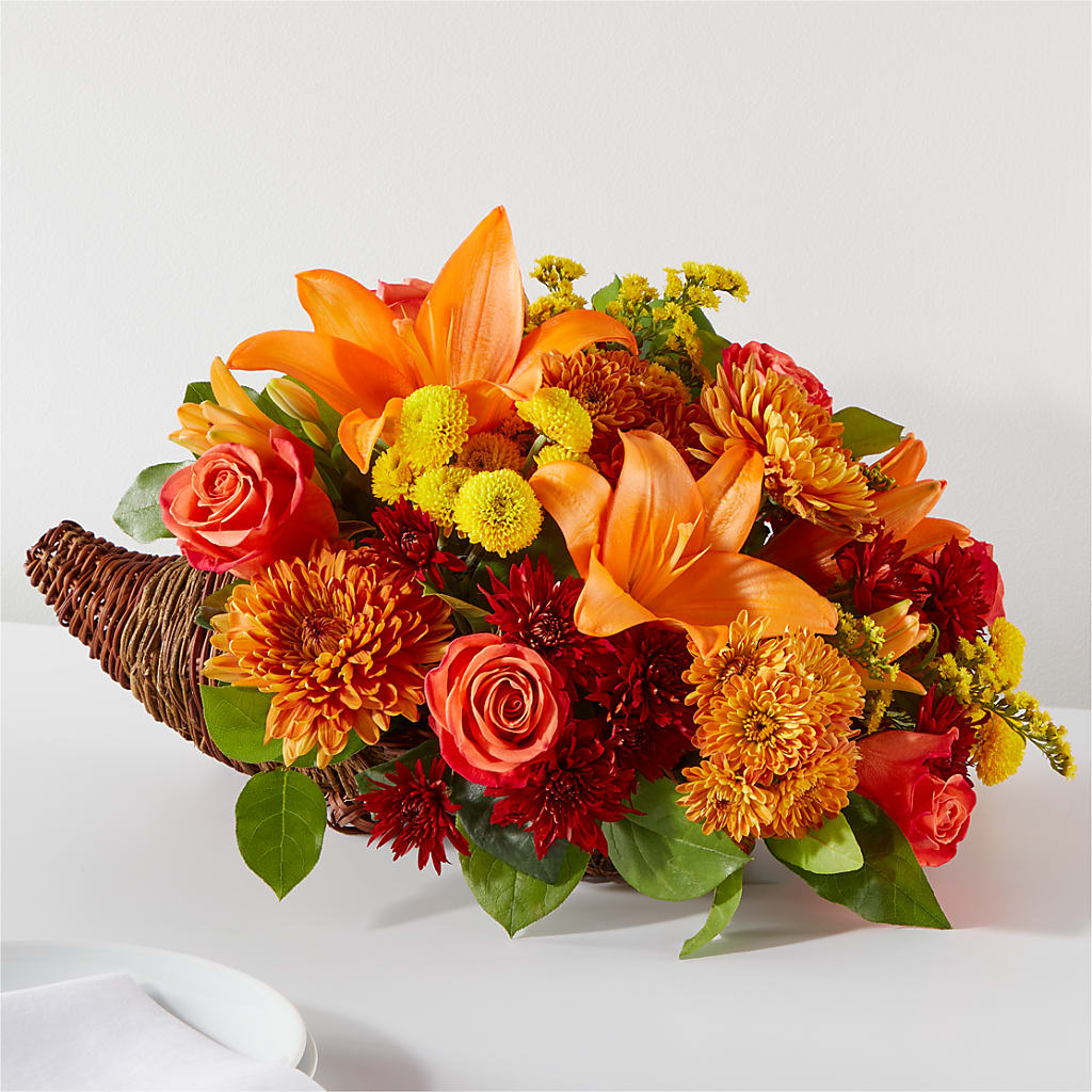Bouquet of Blessings Cornucopia – GEHRKE FLORAL & GREENHOUSES, Mondovi WI