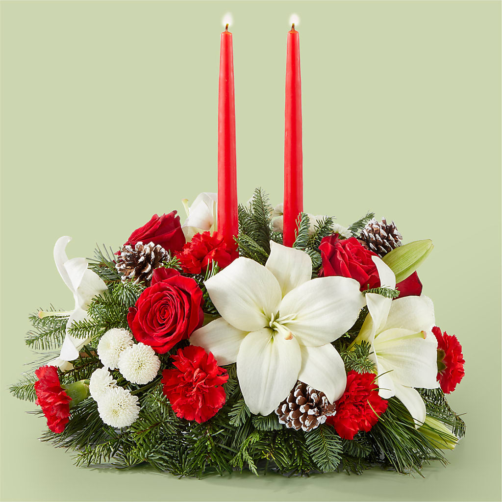 Seasonal Festivities Centerpiece – GEHRKE FLORAL & GREENHOUSES, Mondovi WI