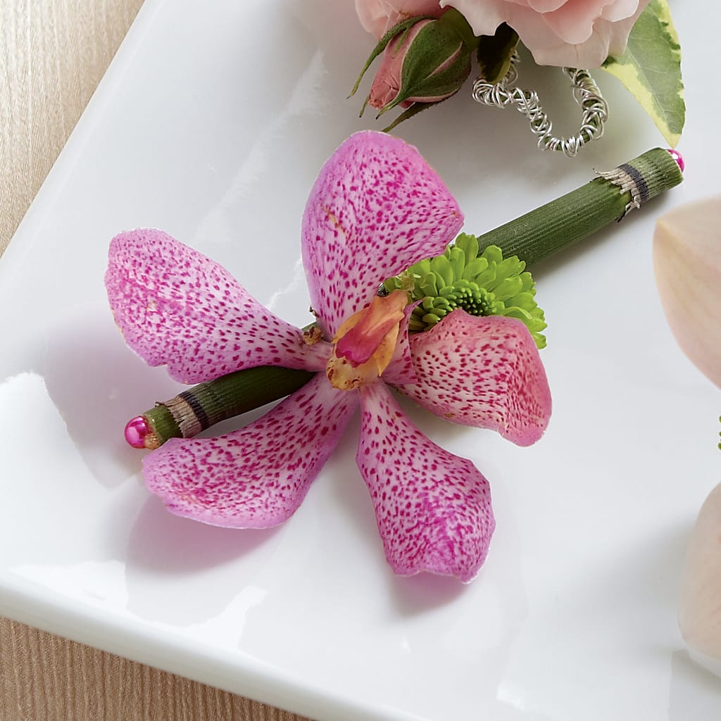 Pink Mokara Boutonniere – GEHRKE FLORAL & GREENHOUSES, Mondovi WI