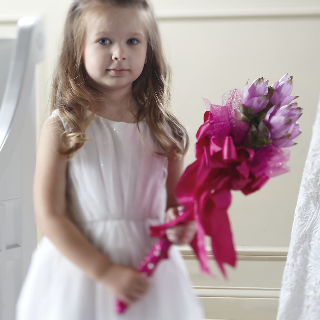 Sparkle Pink Flower Girl Bouquet – GEHRKE FLORAL & GREENHOUSES, Mondovi WI