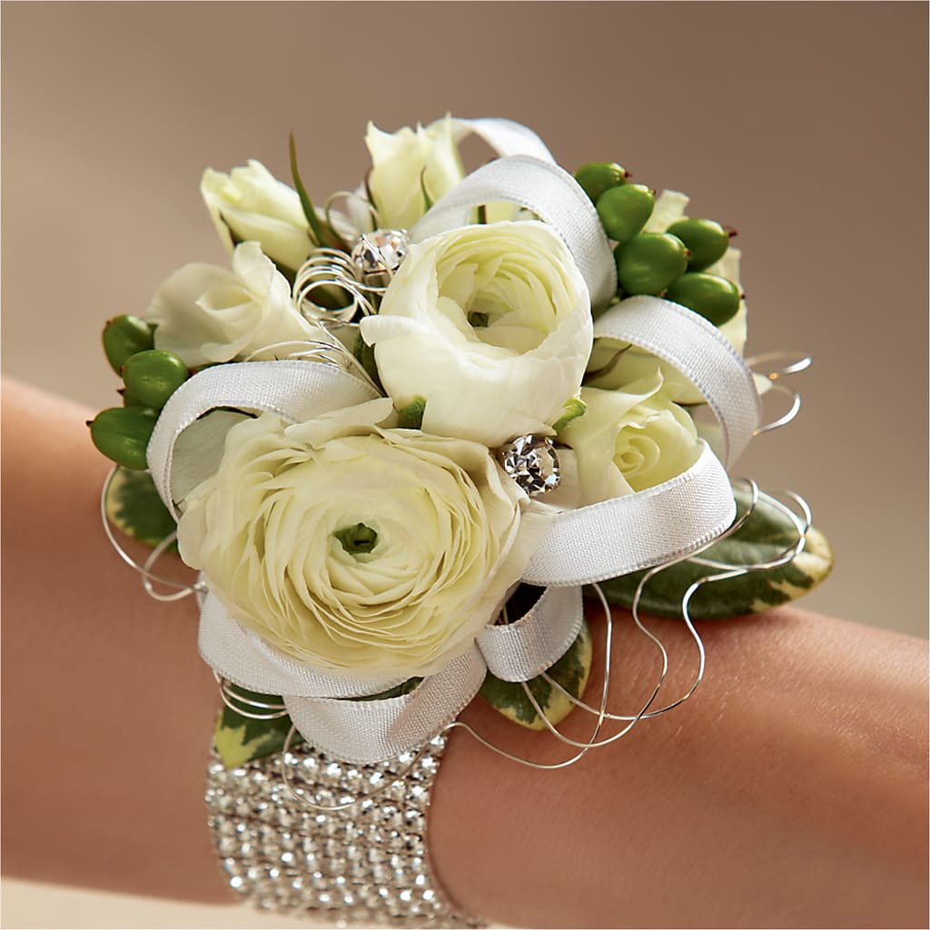 White Wedding Corsage – GEHRKE FLORAL & GREENHOUSES, Mondovi WI