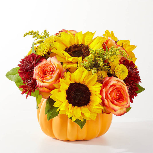 Golden Gourd Pumpkin Bouquet – GEHRKE FLORAL & GREENHOUSES, Mondovi WI