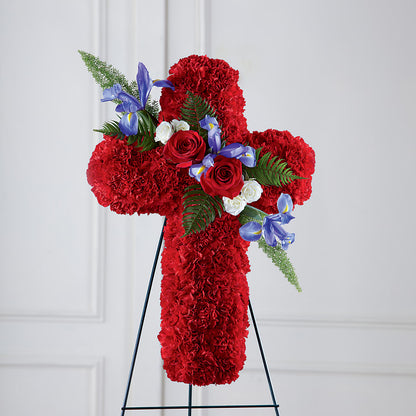 Faithful Hero Floral Cross – GEHRKE FLORAL & GREENHOUSES, Mondovi WI
