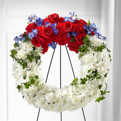 Patriotic Passion Wreath – GEHRKE FLORAL & GREENHOUSES, Mondovi WI