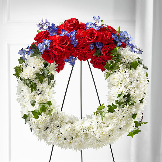 Patriotic Passion Wreath – GEHRKE FLORAL & GREENHOUSES, Mondovi WI