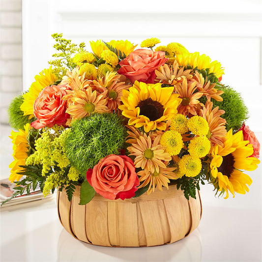 Harvest Sunflower Basket – GEHRKE FLORAL & GREENHOUSES, Mondovi WI