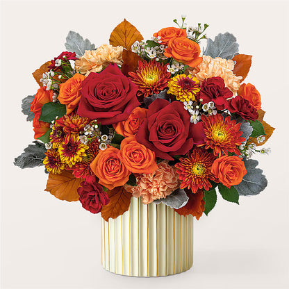 Merlot Bouquet with Ivory Vase – GEHRKE FLORAL & GREENHOUSES, Mondovi WI