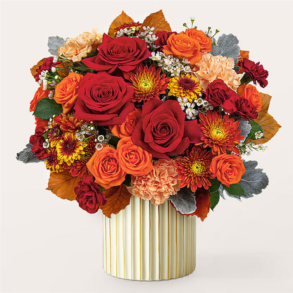 Merlot Bouquet with Ivory Vase – GEHRKE FLORAL & GREENHOUSES, Mondovi WI
