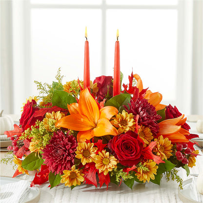 Autumn's Embrace Centerpiece – GEHRKE FLORAL & GREENHOUSES, Mondovi WI