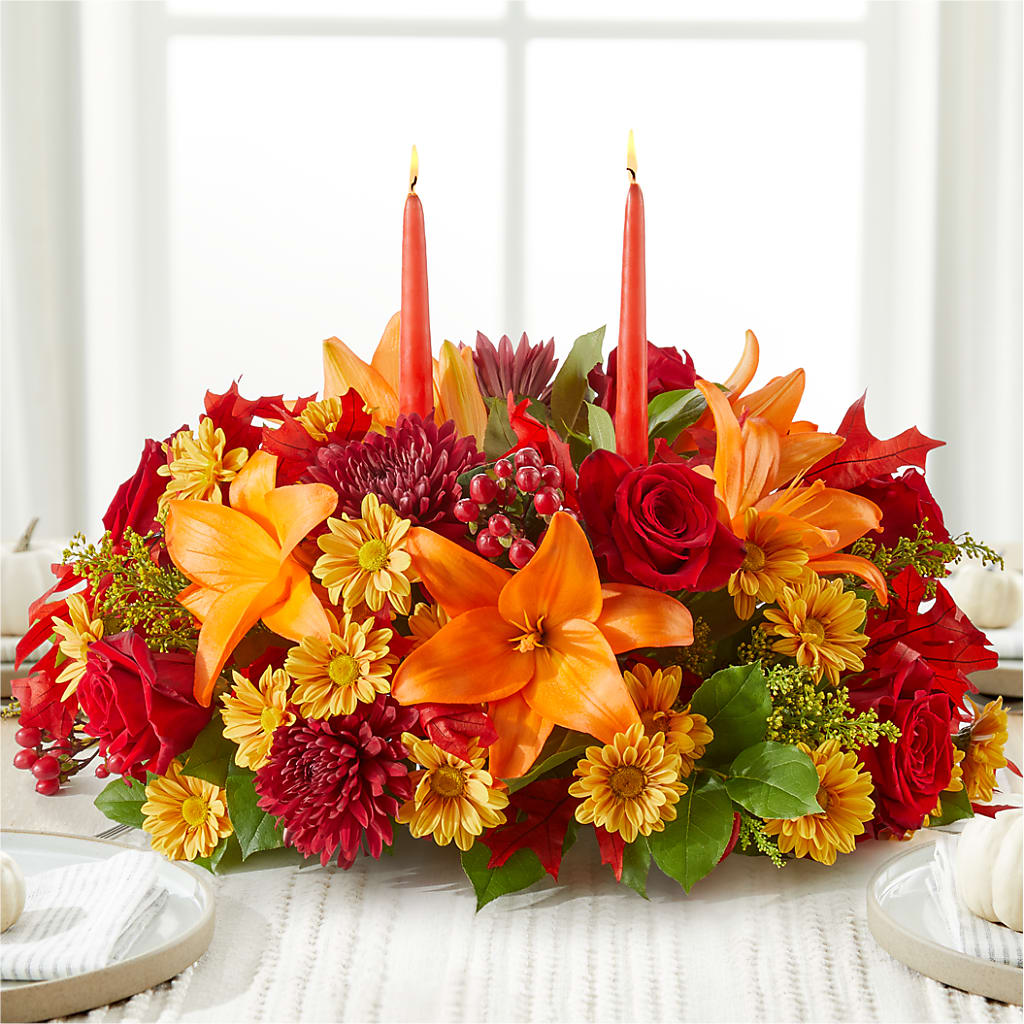 Autumn's Embrace Centerpiece – GEHRKE FLORAL & GREENHOUSES, Mondovi WI