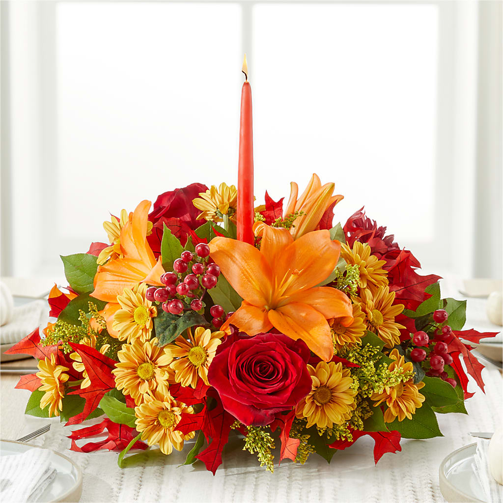 Autumn's Embrace Centerpiece – GEHRKE FLORAL & GREENHOUSES, Mondovi WI