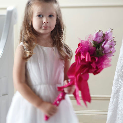 Sparkle Pink Flower Girl Bouquet – GEHRKE FLORAL & GREENHOUSES, Mondovi WI